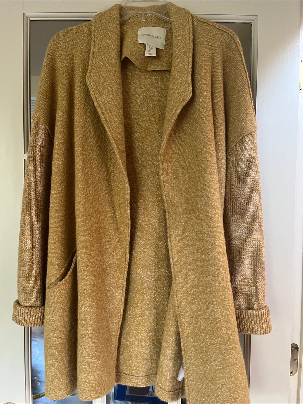 Cynthia Rowley Open-Front Cardigan in Mustard Gold